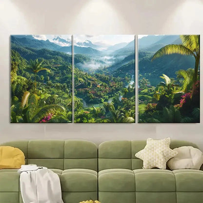 3pcs Valle de Cocora Salento Colombia Travel Metal Print Ready to Hang Art