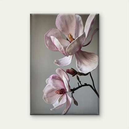 Elegant Magnolia Grace Oil Painting 60x90cm Metal Print Ready to Hang