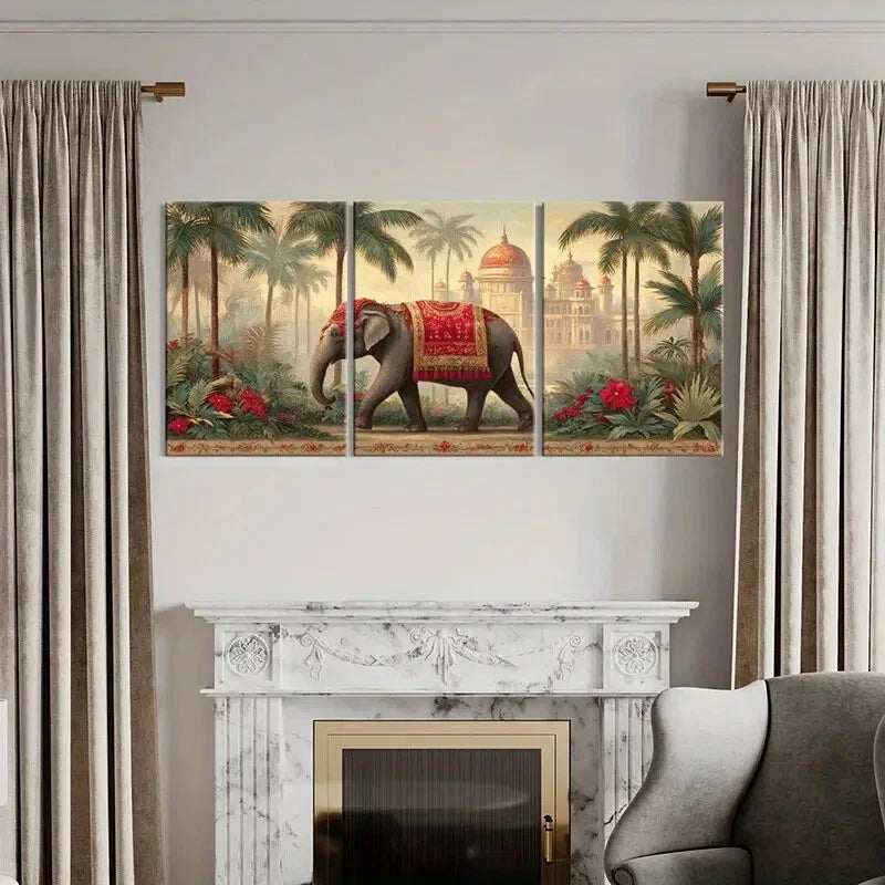 3pcs Autumn Scenery Bridge Reflection Metal Print Ready to Hang Art