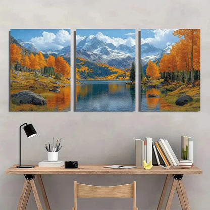 3pcs Colorado Snowmass and Moran Lake Wall Art Set Canvas Framed 40x60cm - High Quality Print 100% Australian Made Wall Canvas Ready to Hang