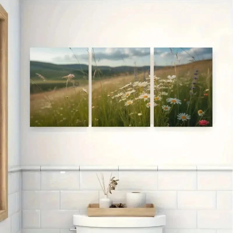 3pcs Impressionist Style Nature Scene Decor Metal Print Ready to Hang Art