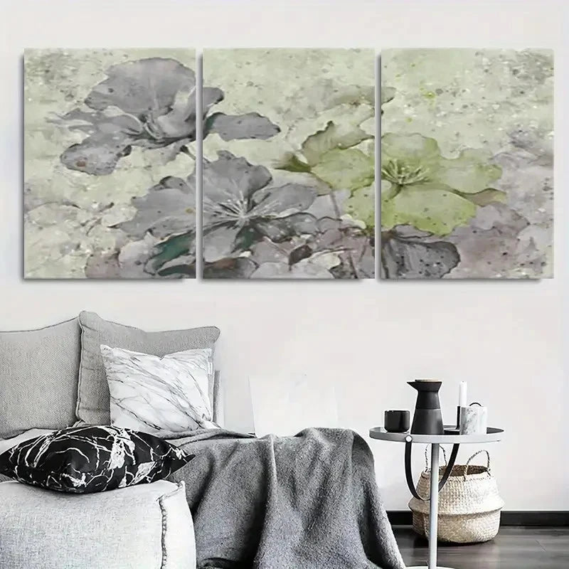 3pcs Serene Abstract Watercolor Floral Wall Art Set Canvas Framed 40x60cm - High Quality Print 100% Australian Made Wall Canvas Ready to Hang