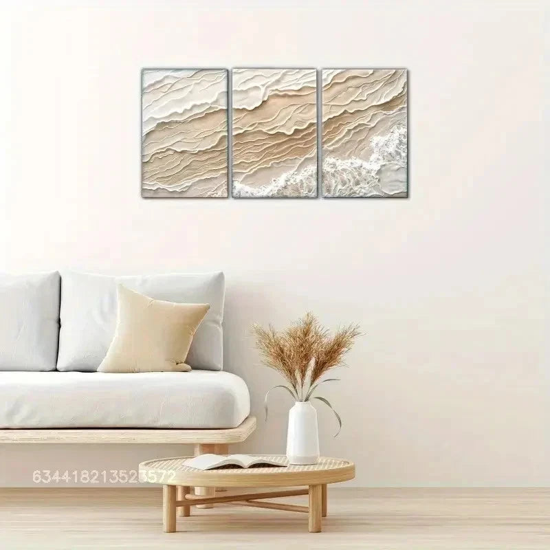 3pcs Elegant Minimalist Style art Posters Metal Print Ready to Hang Art