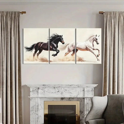 3pcs Equestrian Spirit Galloping Horses Poster Metal Print Ready to Hang Art