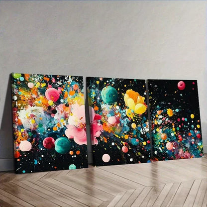 3pcs Modern Art Deco Colorful Explosion Design Wall Art Canvas Unframed - High Quality Print 100% Australian Made Wall Canvas