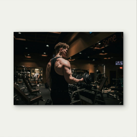 Dumbbell Bicep Curl Strength Training 5mm Plastic Poster Ready to Hang 90x60cm