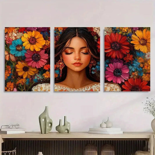 3pcs Mexican Romantic Mariac Classic Modern Metal Print Ready to Hang Art