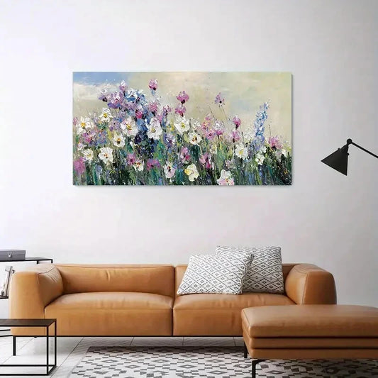 Vibrant Floral Abstract wall canvas office home room framed 120x60cm - Bella Home Decor