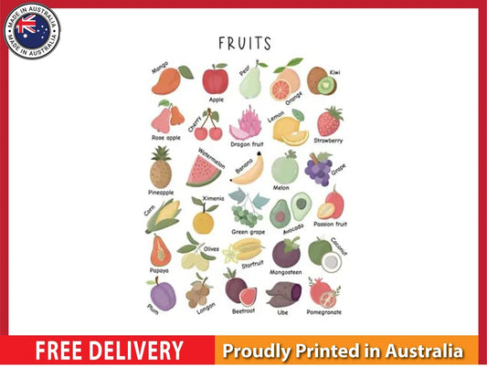 NEW (LAMINATED) Fruits (61X91CM) Educational CHART PICTURE PRINT