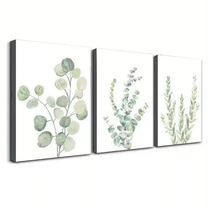 3pcs Lone Green Leaves Water Coloured Canvas Framed 60x90cm - High Quality Print 100% Australian Made Wall Canvas Ready to Hang Regular priceRs 65,100.00 Sale priceRs 19,600.00