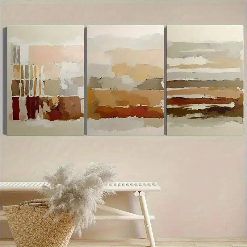 3pcs Bohemian Style Minimalist Metal Print Ready to Hang Art