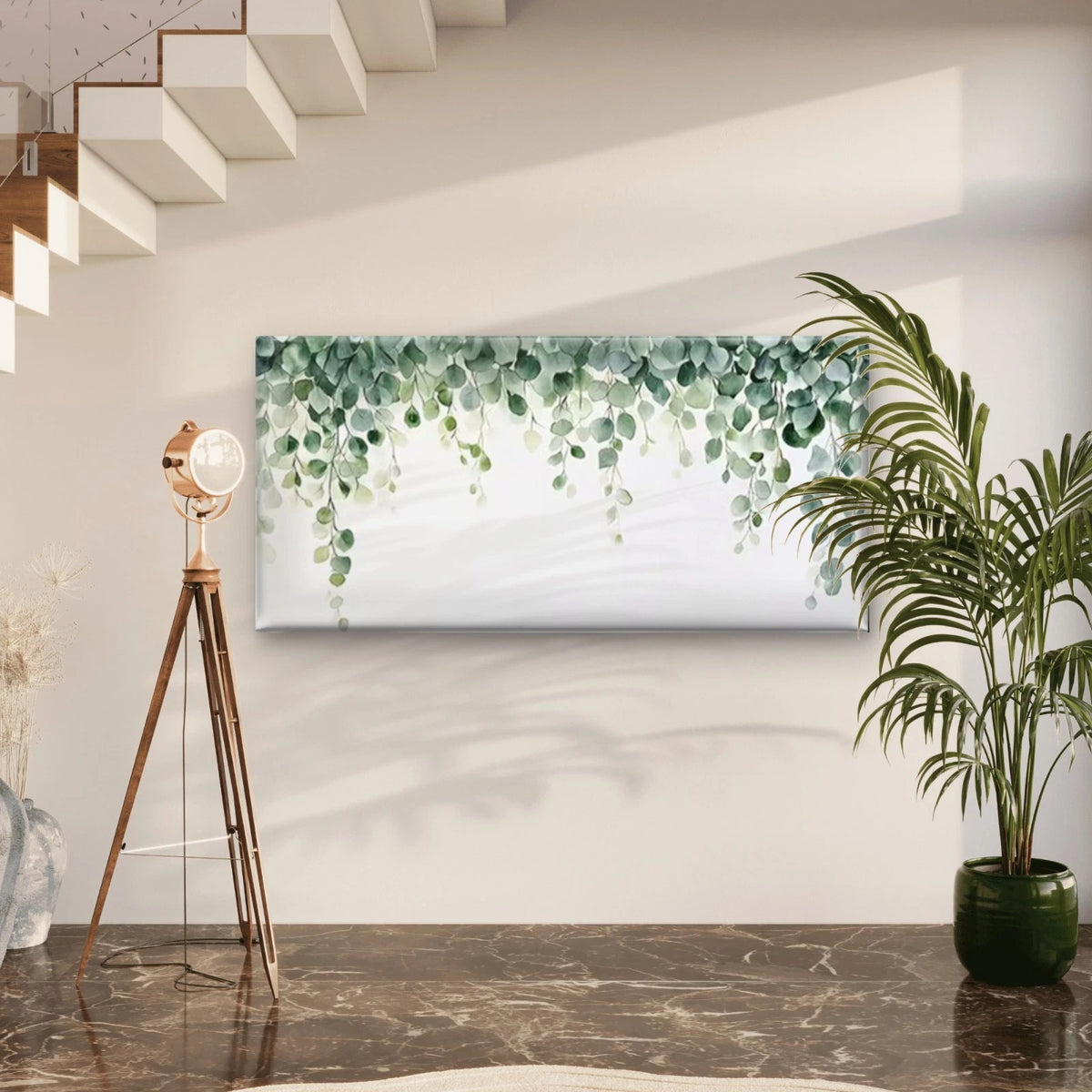 Green Leaves Botanical Wall Art Canvas Office Home Room Framed 120x60cm