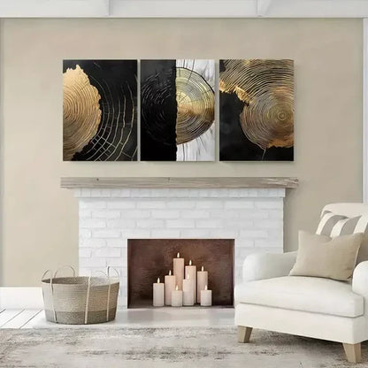 3pcs Tree Ring Abstract Art Set Canvas Unframed - High Quality Print 100% Australian Made Wall Canvas