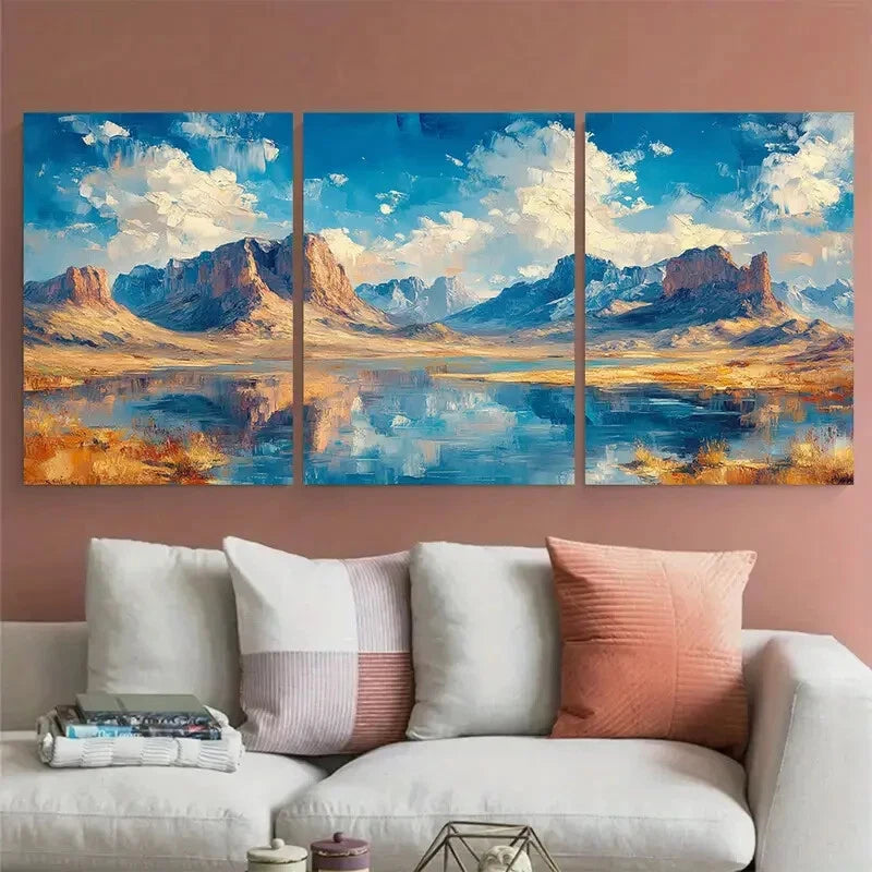 3pcs Arches National Park Mountains Landscape Metal Print Ready to Hang Art