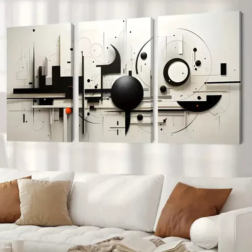 3pcs Striking Modern Geometric Wall Art Set Canvas Unframed - High Quality Print 100% Australian Made Wall Canvas