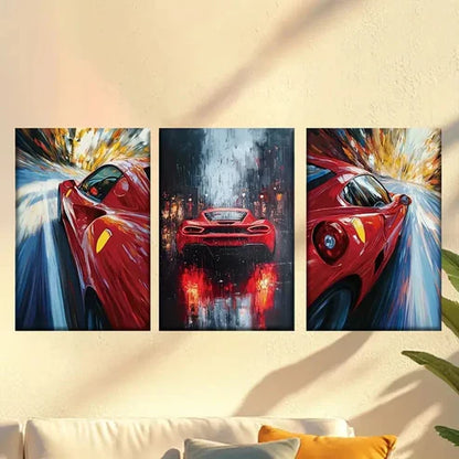 3pcs speed road, abstract background Wall Art Set Canvas Unframed - High Quality Print 100% Australian Made Wall Canvas