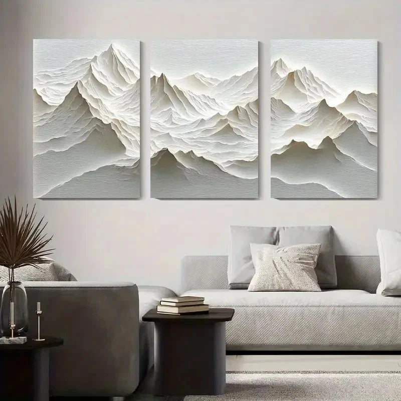 3pcs Abstract Mountain Landscape Metal Print Ready to Hang Art
