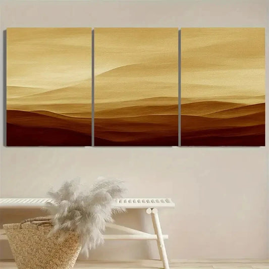 3pcs Modern Neutral Minimalist Warm Nature Metal Print Ready to Hang Art