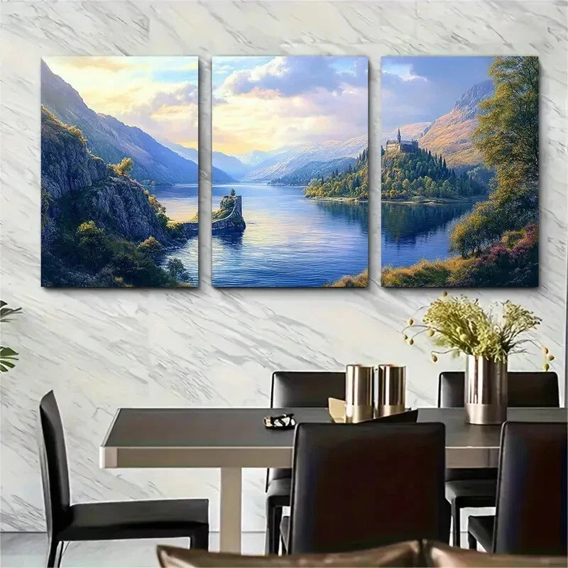 3pcs Loch Ness Scotland Travel Poster Loch Ness Metal Print Ready to Hang Art