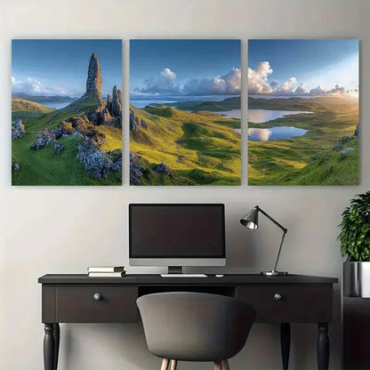 3pcs Isle of Skye Highlands Scotland Landscape Metal Print Ready to Hang Art