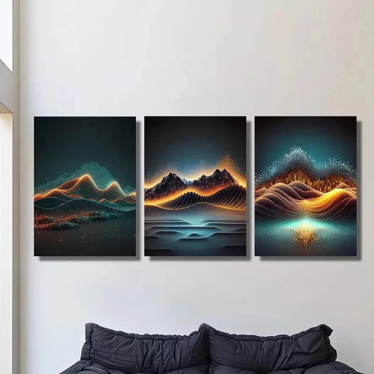 3pcs ,digital photovoltaic jumping, Metal Print Ready to Hang Art