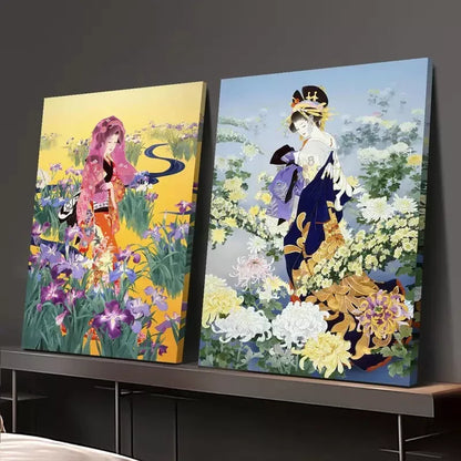 2pcs Plants And Flowers, Natural Landscape, Japanese Art Canvas Framed 50x75cm - High Quality Print 100% Australian Made Wall Canvas Ready to Hang