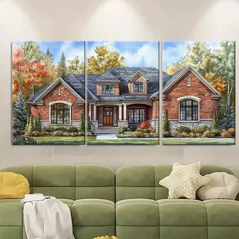 3pcs House Decor with Elegant Wall Art Set Canvas Unframed – High Quality Print, 100% Australian Made Wall Canvas