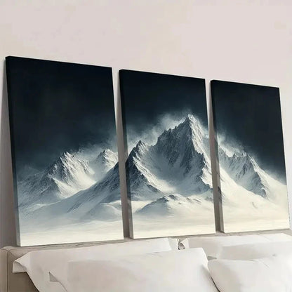 3pcs Alpine Echoes Minimalist Mountain uy    Wall Art Set Canvas Framed 60x90cm - High Quality Print 100% Australian Made Wall Canvas Ready to Hang