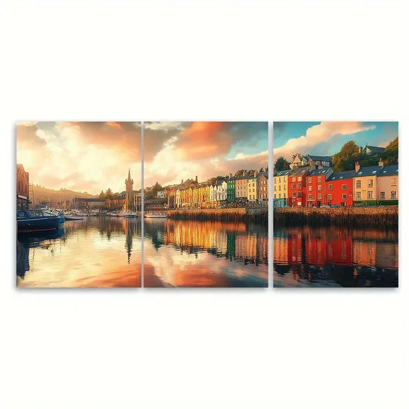 3pcs Vibrant Irish Cork Ireland Travel Poster Metal Print Ready to Hang Art