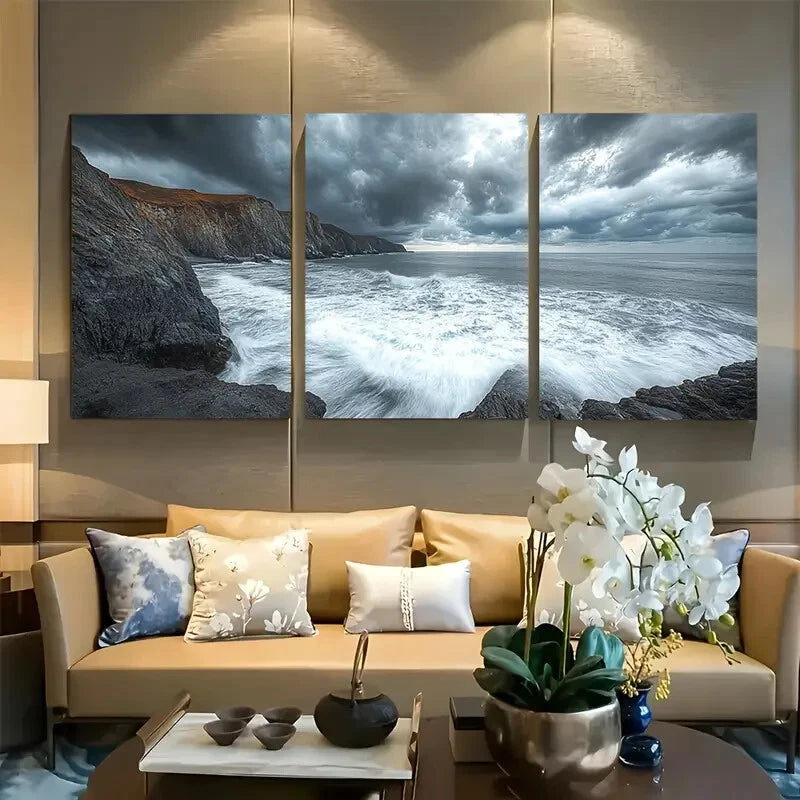 3pcs Rugged Coastline of Big Sur Metal Print Ready to Hang Art