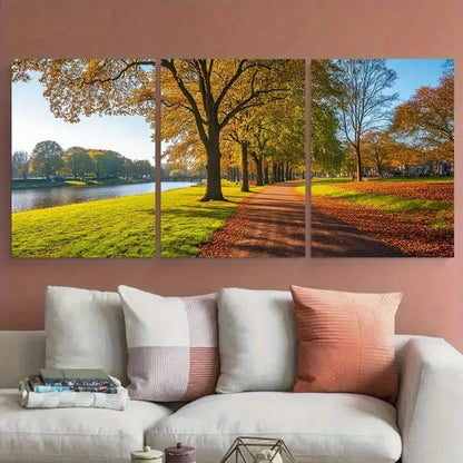 3pcs Haarlem Travel Kenaupark Netherland Scene Wall Art Set Canvas Framed 60x90cm - High Quality Print 100% Australian Made Wall Canvas Ready to Hang