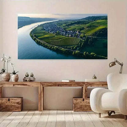 Greenery and Rolling Hills wall canvas office home room framed 120x60cm - Bella Home Decor