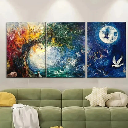 3pcs Dreamlike Fantasy Marc Chagall Surrealist Metal Print Ready to Hang Art