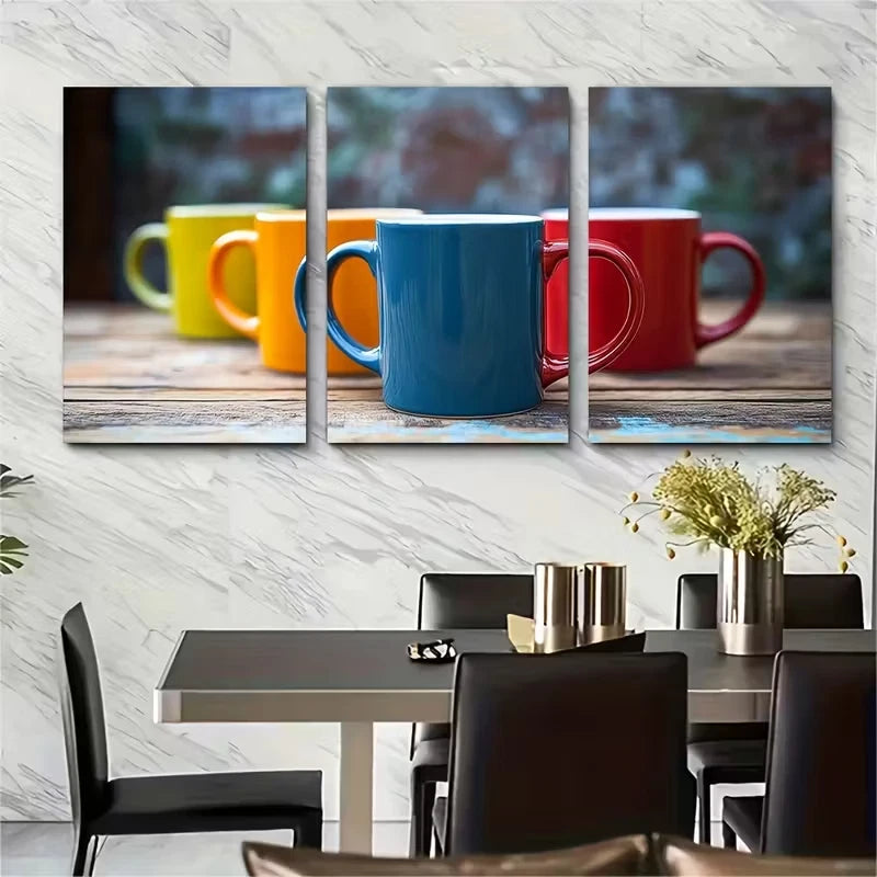 3pcs Samoens Mug France Mug Samoens Coffee Metal Print Ready to Hang Art