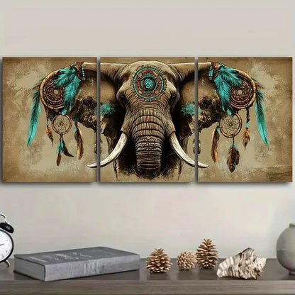 3pcs Dream catchers and elephants Wall Art Set Canvas Unframed - High Quality Print 100% Australian Made Wall Canvas