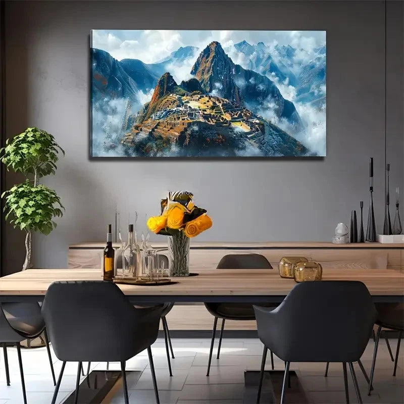 Modern Minimalist Mountain Ruin Wall Art Canvas Office Home Room Framed 120x60cm