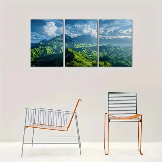 3pcs Scenic Mountain Landscape Nature Metal Print Ready to Hang Art