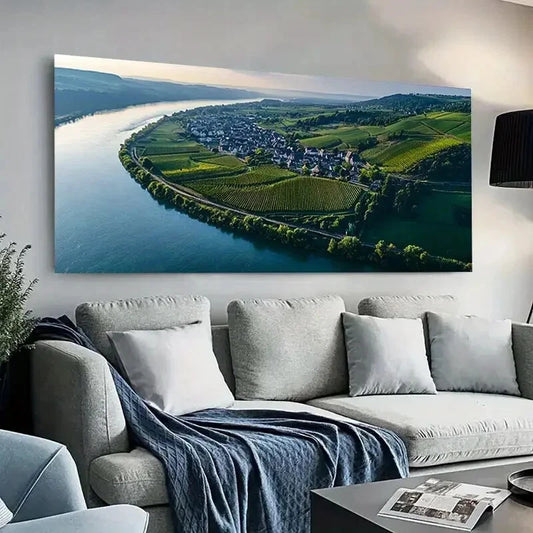 Greenery and Rolling Hills wall canvas office home room framed 120x60cm - Bella Home Decor