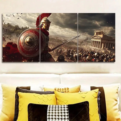 3pcs The Last Stand Of The Spartan painting Wall Art Set Canvas Framed 50x70cm - High Quality Print 100% Australian Made Wall Canvas Ready to Hang