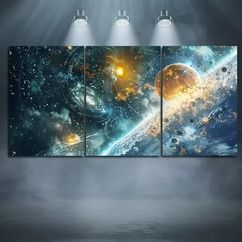 3pcs Space Themed Canvas Framed 60x90 cm - High Quality Print 100% Australian Made Wall Canvas Ready to Hang