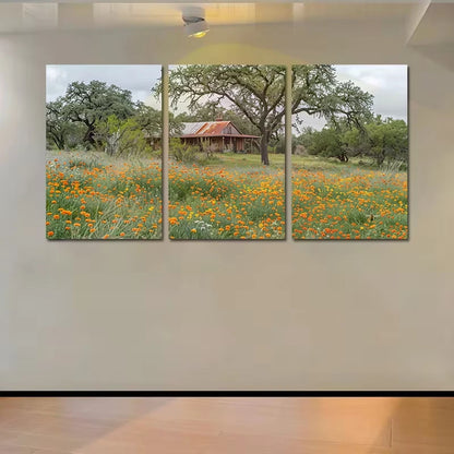 3pcs Home Decor Nestled in a peaceful valley Wall Art Set Canvas Framed 60x90cm - High Quality Print 100% Australian Made Wall Canvas Ready to Hang