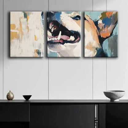 3pcs Abstract Dog Portrait Metal Print Ready to Hang Art