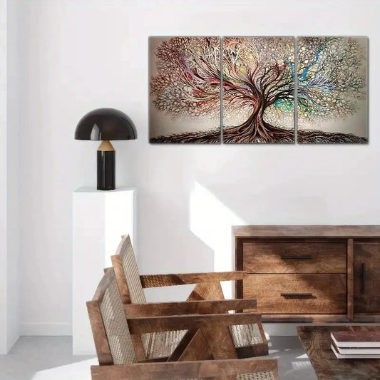 3pcs Pastel Watercolor Painting Symbolic Artwork Metal Print Ready to Hang Art