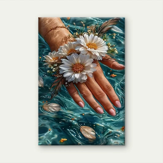 Floral Handpiece Oil Painting 60x90cm Metal Print Ready to Hang