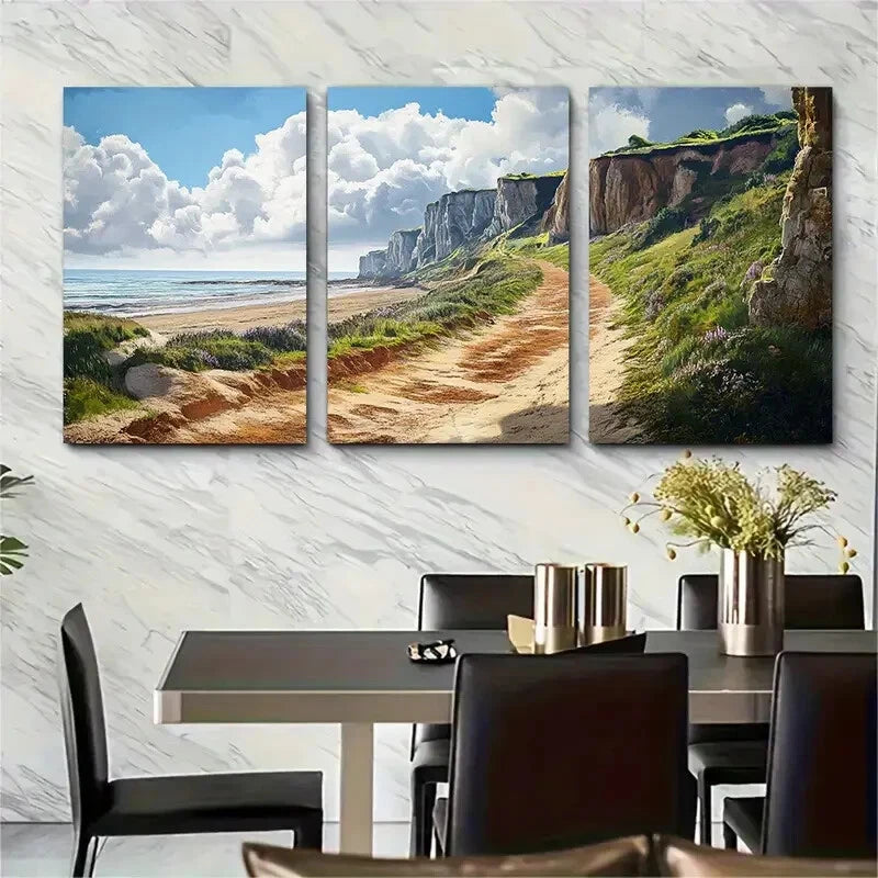 3pcs Norfolk Coast Path Peddars Way Scenic Metal Print Ready to Hang Art
