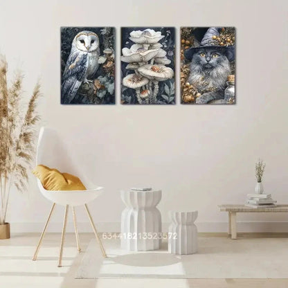 3pcs Mysterious Witchcraft Art Poster Metal Print Ready to Hang Art