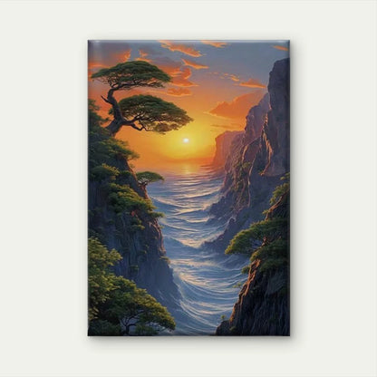 Coastal Cliff Landscape Metal Print Ready to Hang