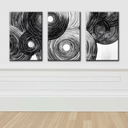 3pcs Abstract Wood Rings Wall Art Set Canvas Framed 60x90cm - High Quality Print 100% Australian Made Wall Canvas Ready to Hang