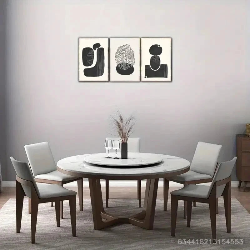 3pcs Geometric and Line Decoration Poster Metal Print Ready to Hang Art