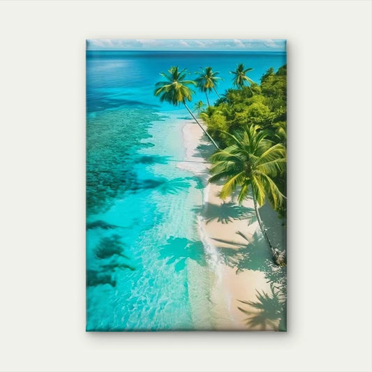 Vibrant Palm Trees & Crystal Clear Water Metal Print Ready to Hang